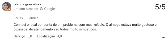 Avaliação de cliente 3