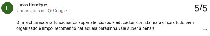 Avaliação de cliente 8
